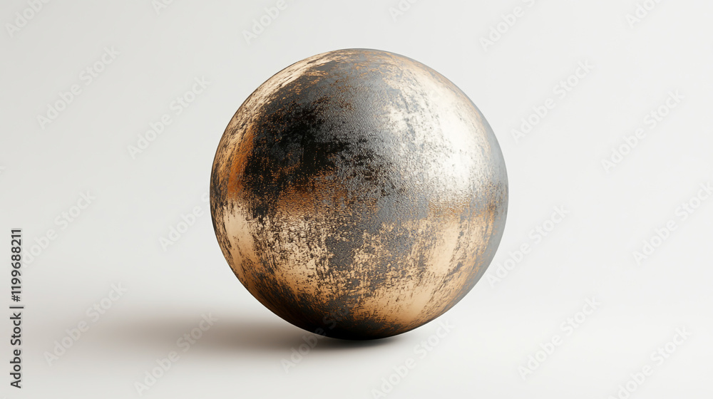 Polished metallic sphere on a plain white background Polished metallic sphere on a plain white background