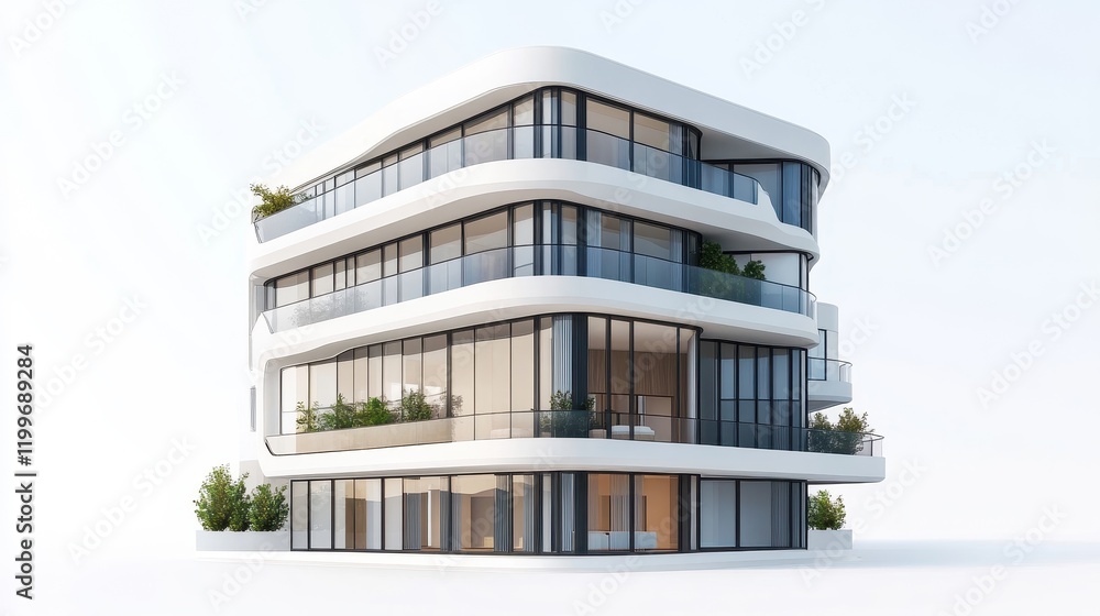 Obraz premium Modern 3D Building Design with Sleek Features