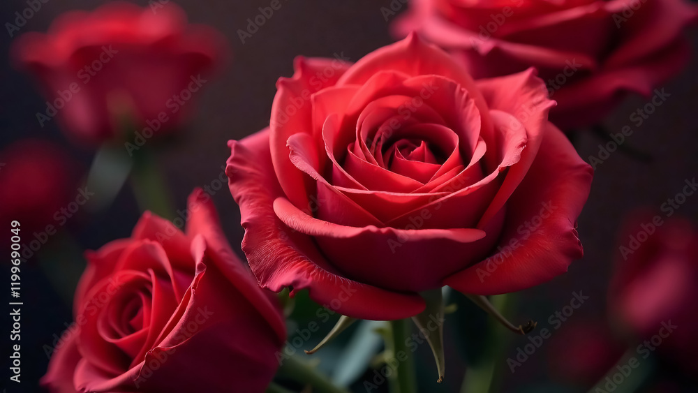 Fototapeta premium Red rose buds close-up