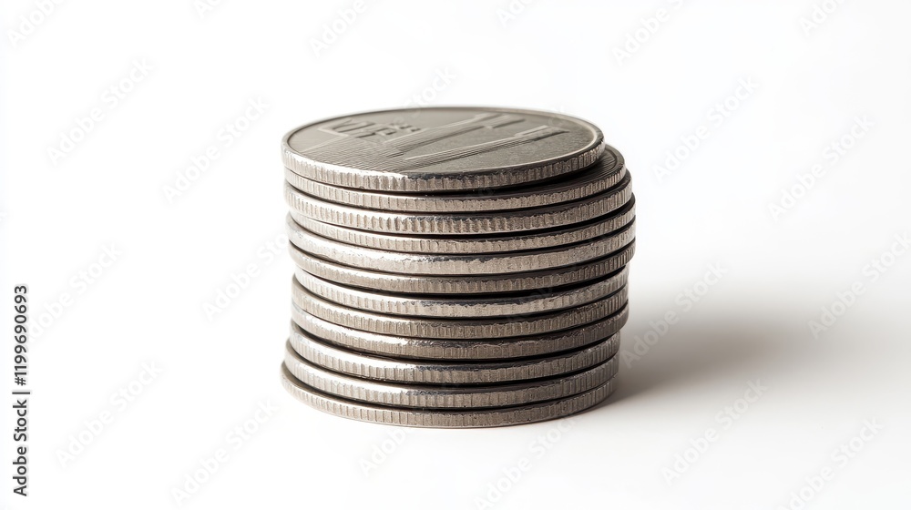 Stack of Coins Growing Into a Small House Shape Stack of Coins Growing Into a Small House Shape