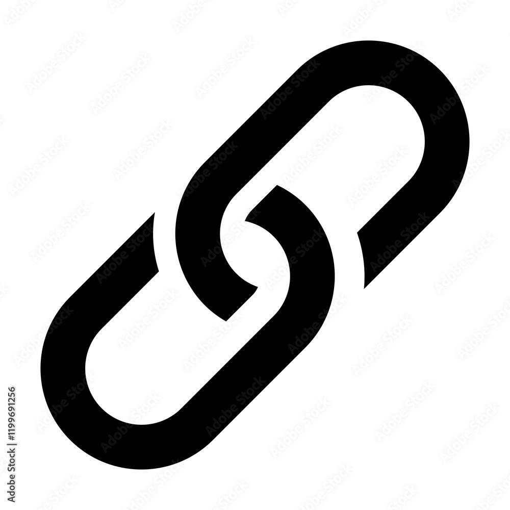 PNG Minimalist black chain link, UI icon on transparent background PNG Minimalist black chain link, UI icon on transparent background