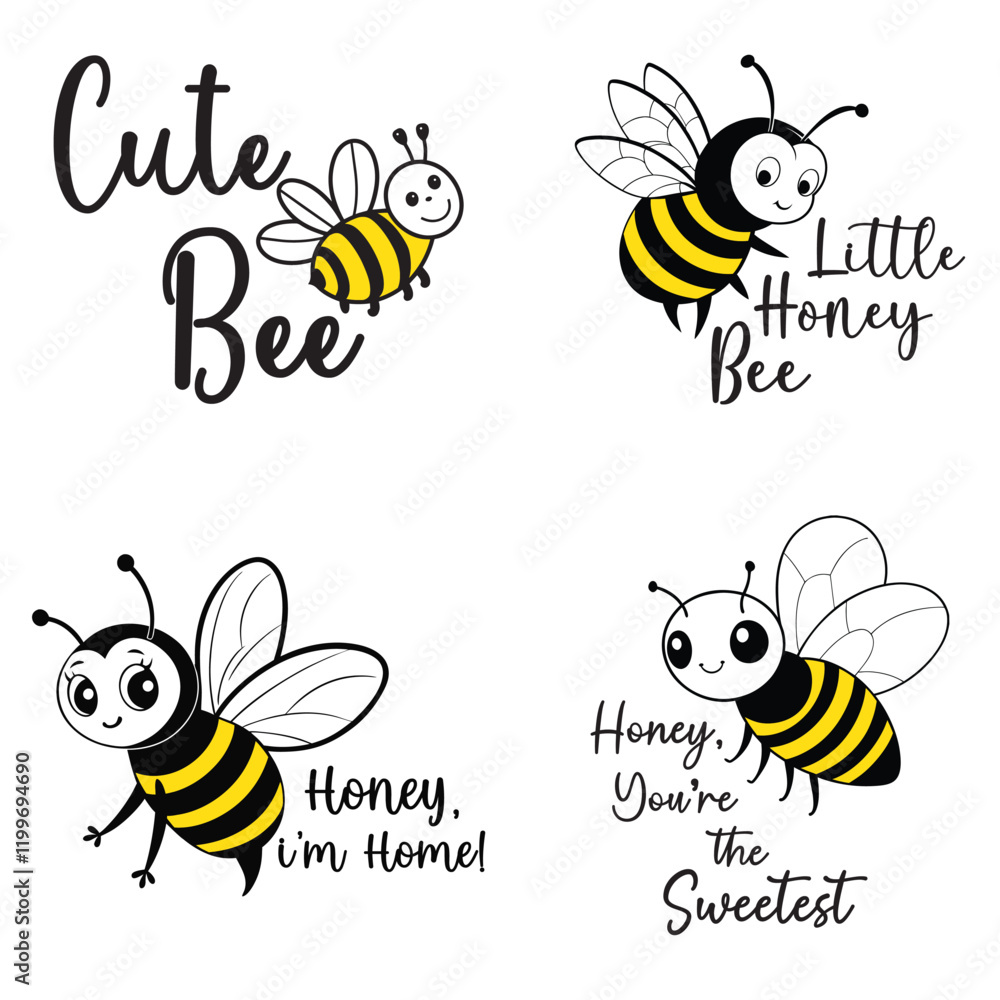 Collection of Cute Bee Typography and Vector Art T-shirt Design
Collection of Cute Bee Typography and Vector Art T-shirt Design