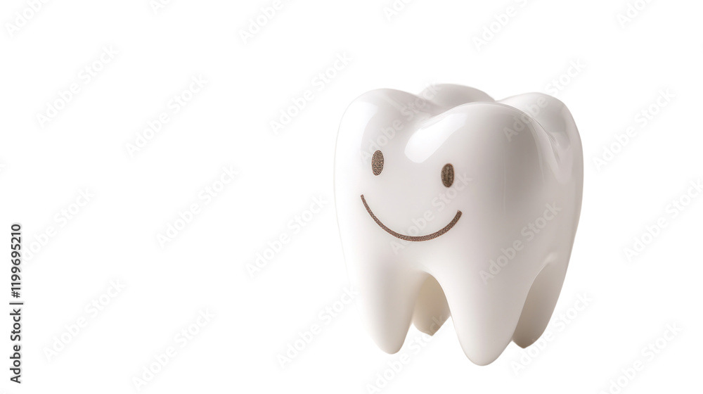 A cheerful cartoon tooth character with a smiling face, perfect for use in dental health materials and children's education. A cheerful cartoon tooth character with a smiling face, perfect for use in dental health materials and children's education.