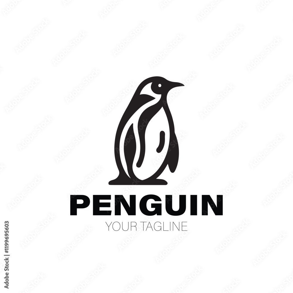 Obraz premium Penguin Logo. Penguin Logo Design. Penguin Logo Brand. Penguin Logo Vector Design Isolated on White Background