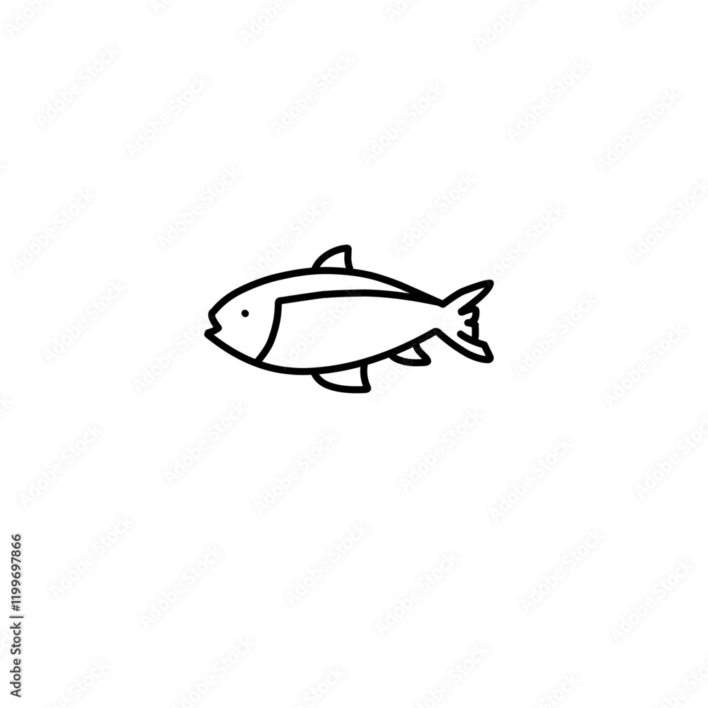 Obraz premium Fish Line Icon