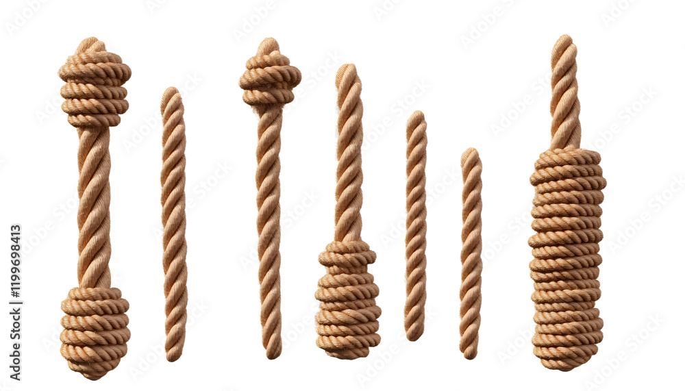 set of rope isolated on transparent background cutout set of rope isolated on transparent background cutout