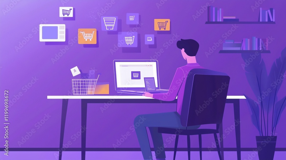 person working on laptop illustration person working on laptop illustration