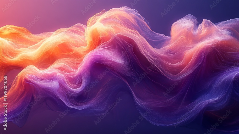 Obraz premium Abstract colorful flowing wave, vibrant hues, dynamic movement, smooth texture.
