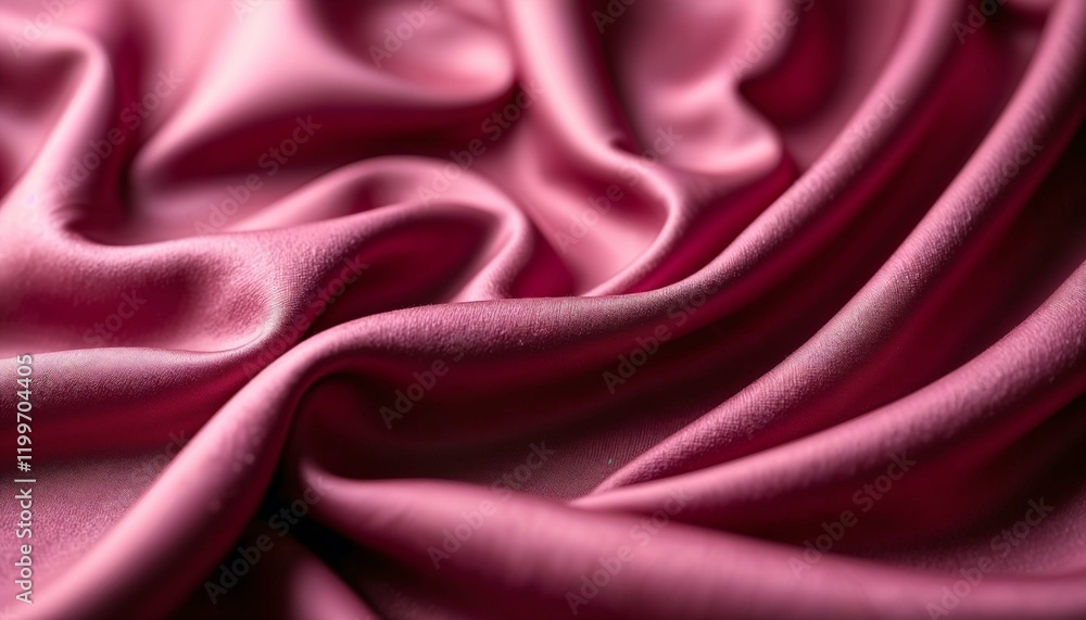 Obraz premium Luxurious burgundy silk fabric with soft folds and reflective sheen