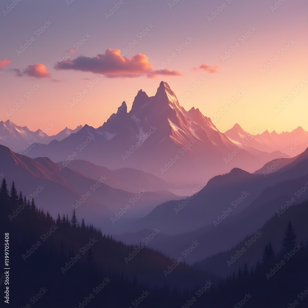 Obraz premium Sunset in the mountain