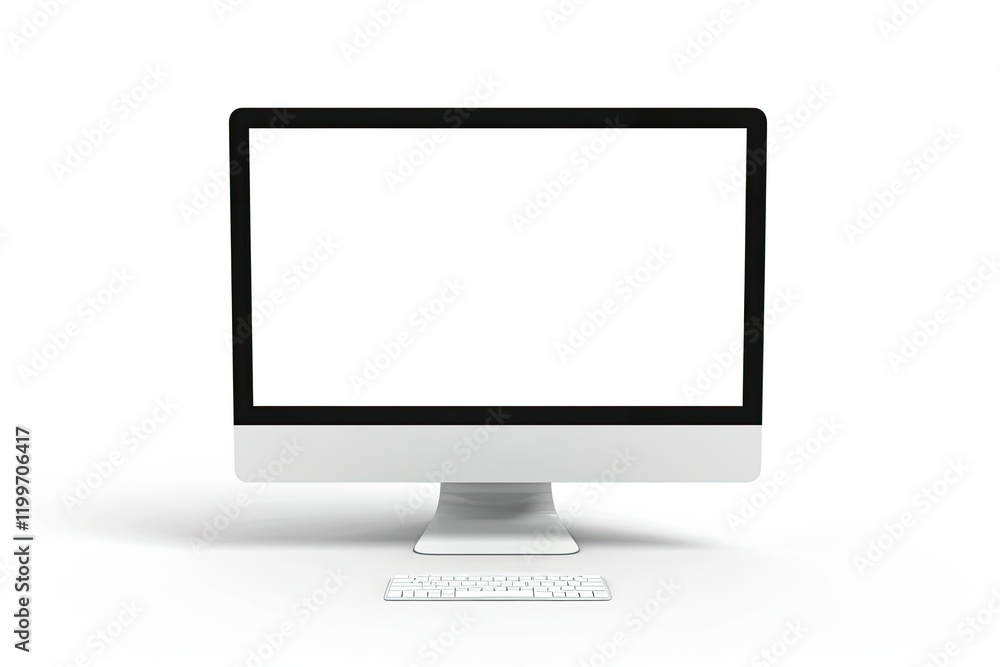 Detailed Visual of Desktop Computer on a White Detailed Visual of Desktop Computer on a White
