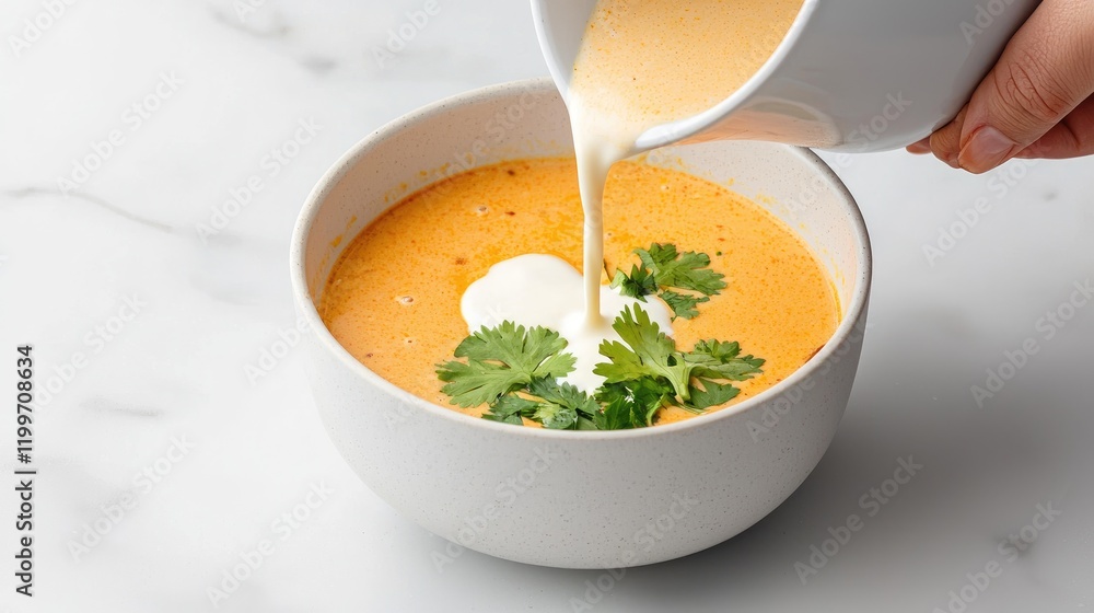 Creamy Soup with Fresh Herbs and Yogurt Drizzle Creamy Soup with Fresh Herbs and Yogurt Drizzle
