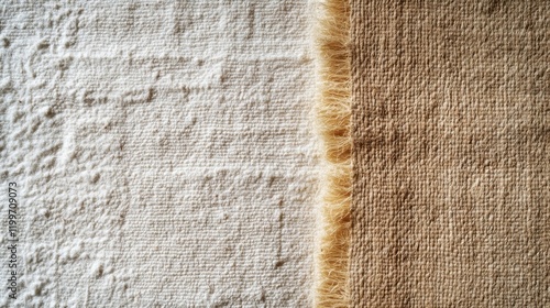 A closeup of a fiberbased product made from agricultural waste displaying its unique texture and earthy tones against a minimalist backdrop. photo