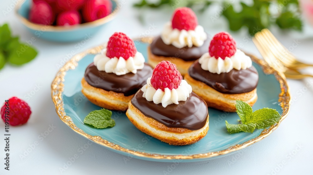 Raspberry Delight Dessert on Elegant Plate Raspberry Delight Dessert on Elegant Plate
