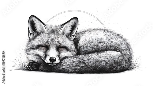 A Sleeping Fox Curled In Peaceful Slumber