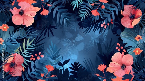 Floral Background Vector Illustration: Bright and Colorful Flowers Design