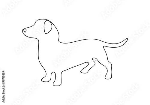 A dachshund dog continuous one line drawing vector illustration
