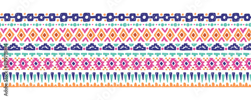 Hand drawn  abstract seamless pattern, ethnic background, aztec style - great for textiles, banners, wallpapers, wrapping - vector design