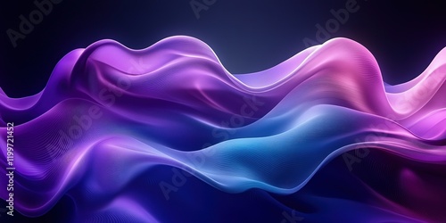 Wallpaper Mural Colorful wave patterns create a mesmerizing abstract design in shades of purple and blue against a dark background Torontodigital.ca