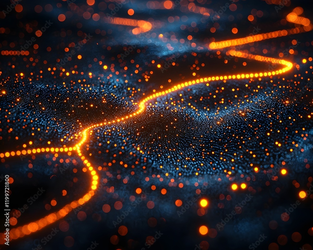 Fototapeta premium Glowing Web Pathways Representing Secure Cybersecurity Navigation in the Digital World