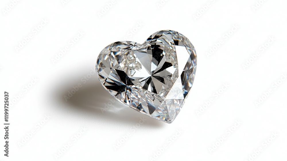 Sparkling Diamond Heart Shape Containing Reflections and Light Displaying Elegance Sparkling Diamond Heart Shape Containing Reflections and Light Displaying Elegance