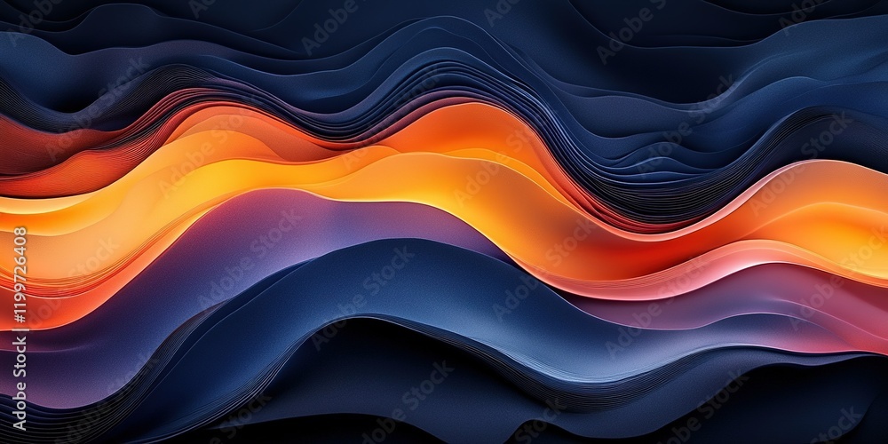 Flowing waves of color create a mesmerizing abstract design with vibrant contrasts and smooth gradients Flowing waves of color create a mesmerizing abstract design with vibrant contrasts and smooth gradients