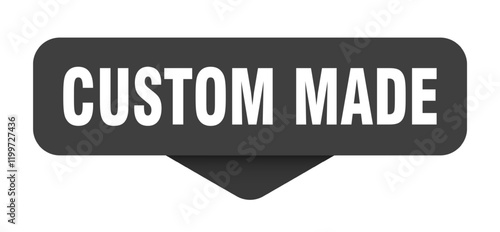 custom made sticker. custom made sign on transparent background