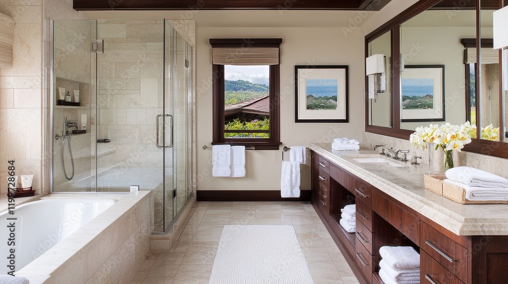 Elegant Rustic Inspired Bathroom Combining Modern and Natural Elements for Serene Retreat Elegant Rustic Inspired Bathroom Combining Modern and Natural Elements for Serene Retreat