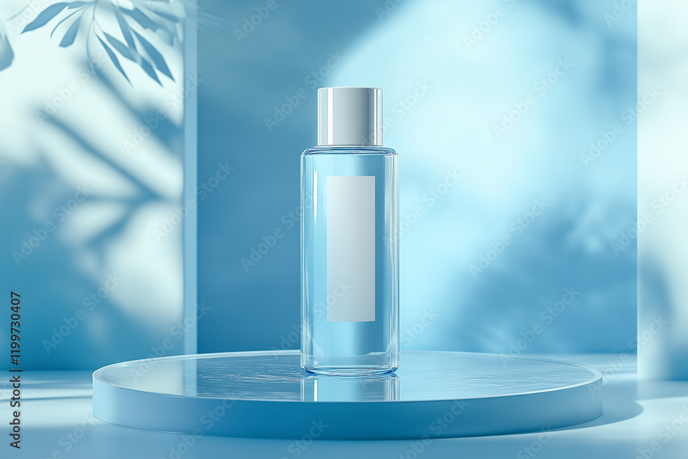 Refreshing skincare product showcase minimalistic studio photography calm blue environment close-up view beauty concept Refreshing skincare product showcase minimalistic studio photography calm blue environment close-up view beauty concept
