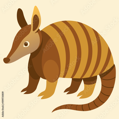 vector illustration of a cartoon armadillo