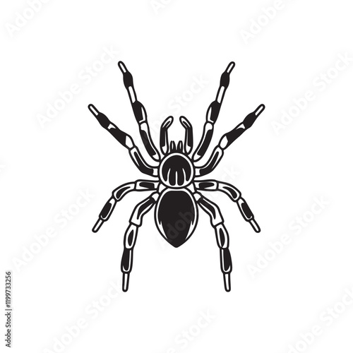 Spider icon. Black Spider icon on white background. Vector illustration