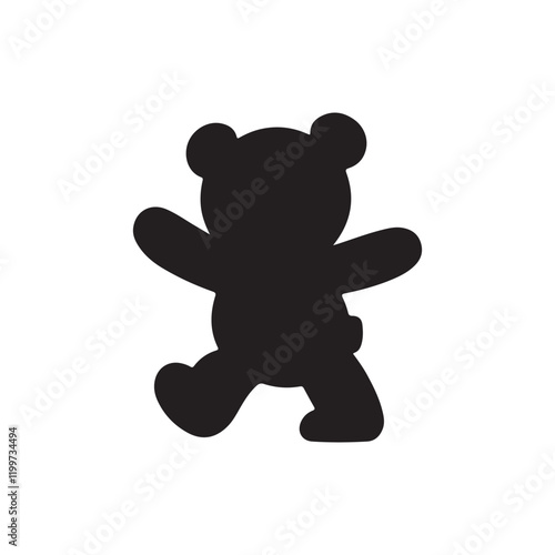 A black silhouette of a teddy bear icon