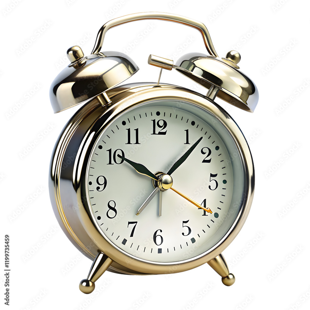 Alarm clock isolated on transparent background Alarm clock isolated on transparent background