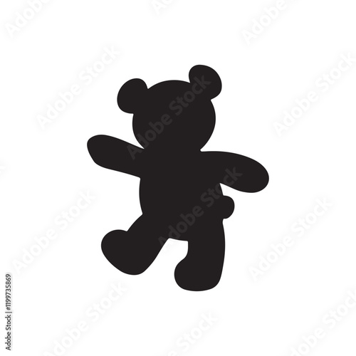 A black silhouette of a teddy bear icon