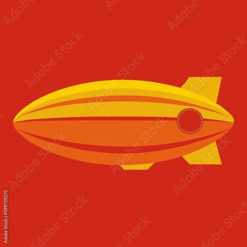vector illustration of a retro blimp