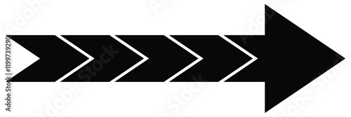 Straight long arrow vector icon. Black long arrow icon. Long arrow icon isolated on white background.