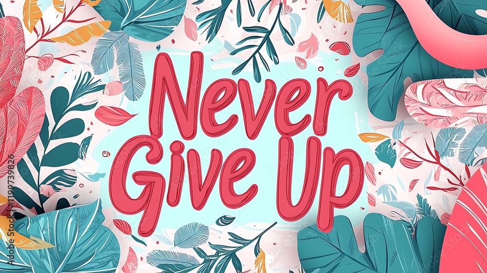 Never give up is the message of this poster Never give up is the message of this poster