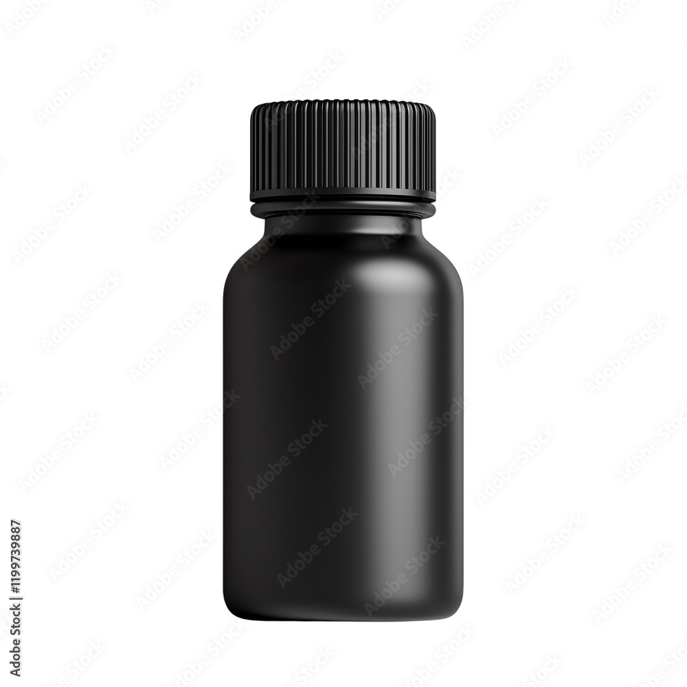 Black Supplement Bottle Isolated On Transparent Background Black Supplement Bottle Isolated On Transparent Background