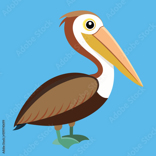 illustration of a brown pelican