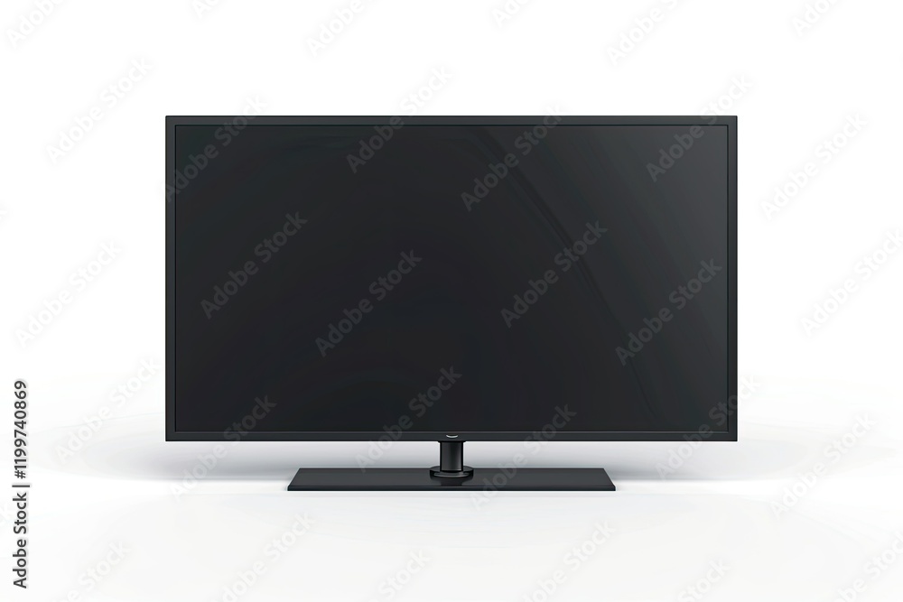 Black Flat Screen Lcd Tv Isolated on White Background Vector Illustration Black Flat Screen Lcd Tv Isolated on White Background Vector Illustration