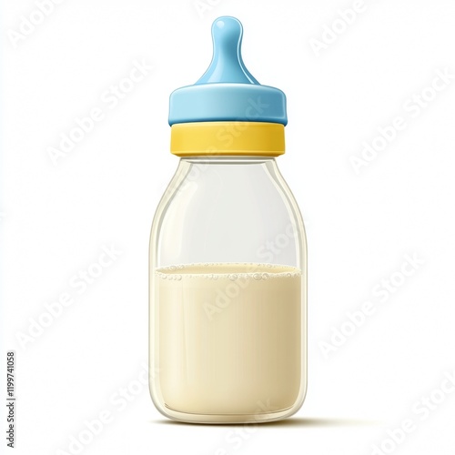 Baby Bottle Filled With Infant Formula Milk photo