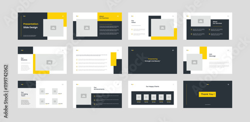 Business powerpoint presentation slides template design. modern keynote presentation background, landing page, annual report, company profile, brochure design, agency slides