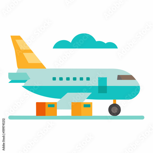 vector illustration of cargo plane