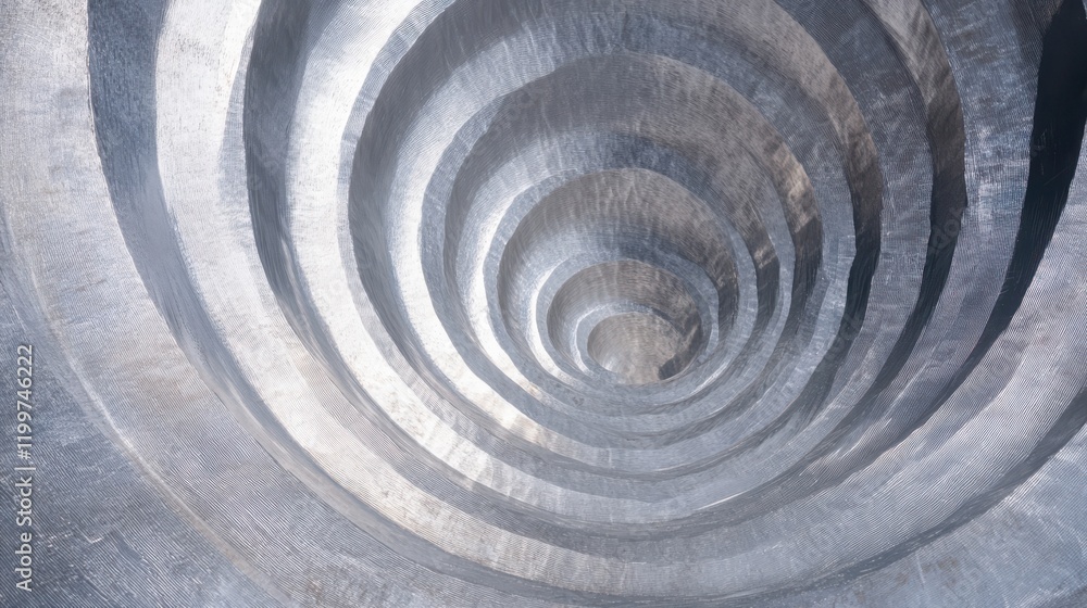 Fototapeta premium Abstract Spiral Structure with Smooth Metallic Surface and Depth