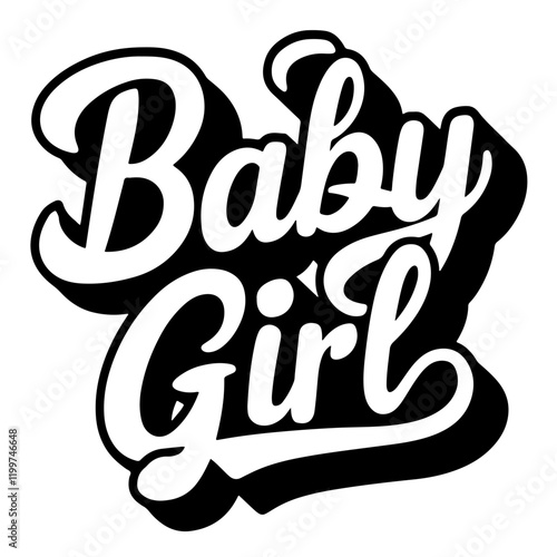 Cute lettering "Baby girl" vector