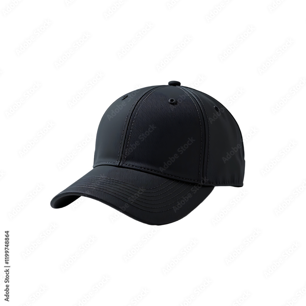 A simple black baseball cap designed for casual wear and sun protection. A simple black baseball cap designed for casual wear and sun protection.