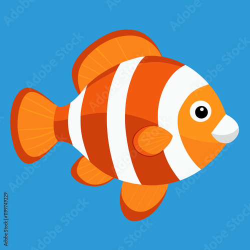 vector illustration of a fish clownfish