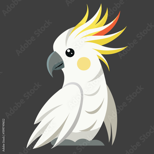 vector illustration of a bird cockatoo