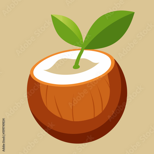 vector illustration of a coconut