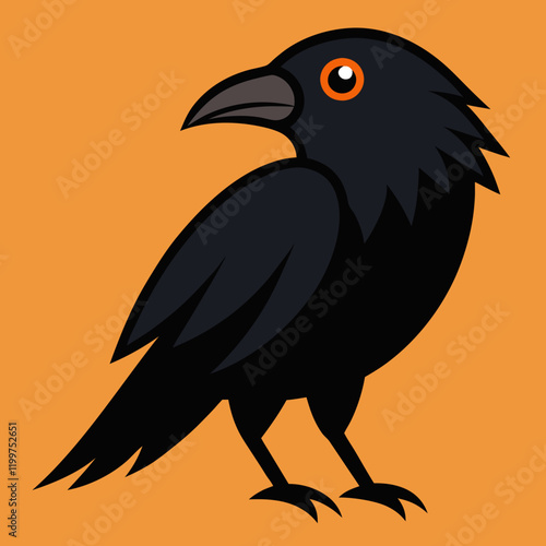 vector illustration of a crow